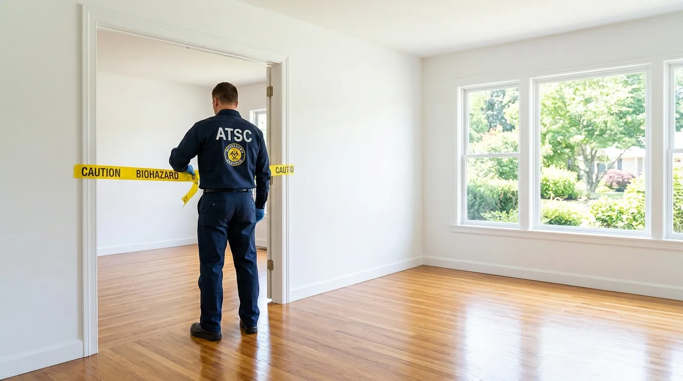 Certified biohazard cleanup crew performing Decomposition Cleanup in Nutley